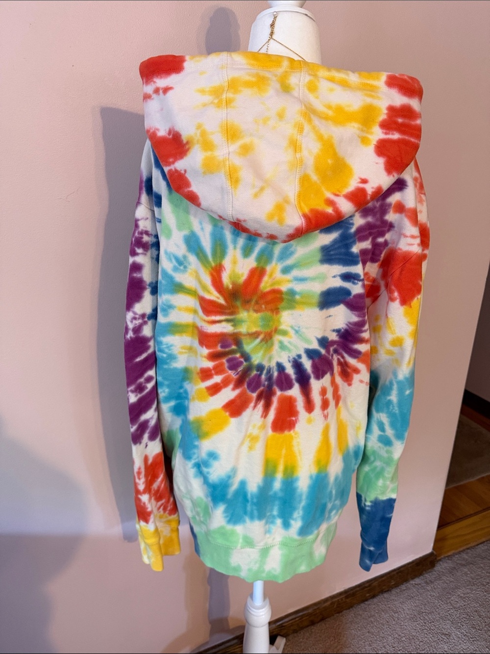Peloton Rainbow Tie-Dye Hoodie by Spiritual Gangster - Picture 3 of 6